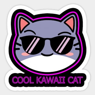 Cool Kawaii Cat English Sticker